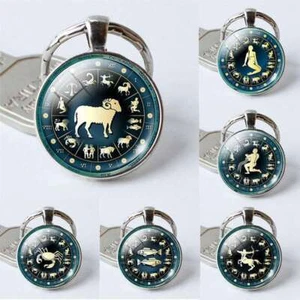 12 Costellazione Gioielli Segni Chiave Portachiavi Portachiavi Borsa Auto Catene Zodiaco - Foto 1 di 22