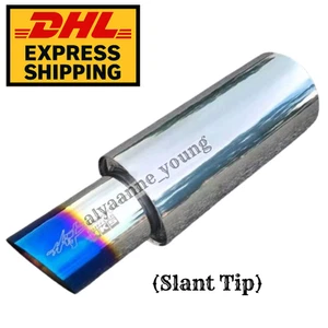 Universal HKS Hi-Power SLANT Exhaust Muffler Tip Titanium Burnt 2.5" In 3.5" Out - Picture 1 of 4