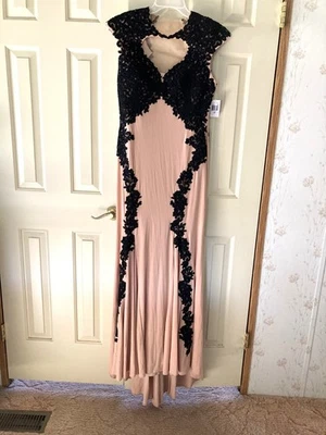 Vintage Betsy & Adam Evening Dress - Size 12 - Black/Nude - NWT - Image 1 of 4