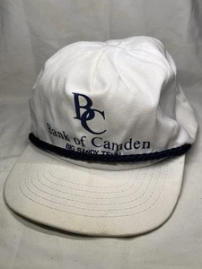 Vintage Bank Of Camden Big Sandy Tennessee BC White Rope Buckle Hat - Picture 1 of 7