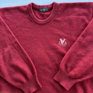 Lyle & Scott Gleneagles Scotland Red Wool Angora Sweater Mens Large Vintage - Picture 1 of 11