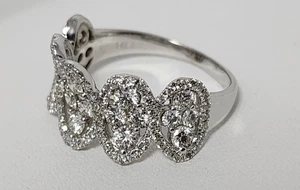 Ladies size 8.5 14k white gold polished redone, rhodium finish. 4.4g 1.6ctw VS G - Picture 1 of 7