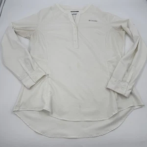 Columbia Omni Shade Women’s Shirt X-Large Long Sleeve White 3 Button - Picture 1 of 17
