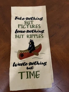 Toalla de plato Park Designs Take Nothing Black Bear apliques bordados 28 x 18" - Imagen 1 de 8