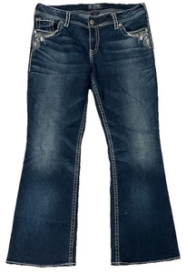 Pantalones de mezclilla Silver Jeans Co. Suki Bootcut ajustados medio adornados para mujer 34x30 - Imagen 1 de 16