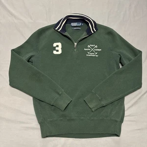 Sudadera vintage Polo Ralph Lauren Ralph 1/4 cremallera verde para hombre mediana - Imagen 1 de 11