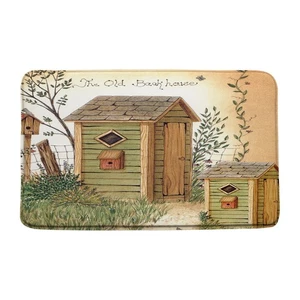 Primitive Country Outhouse Bath Mat Rustic Farmhouse Vintage Wooden Old Outho... - Bild 1 von 5