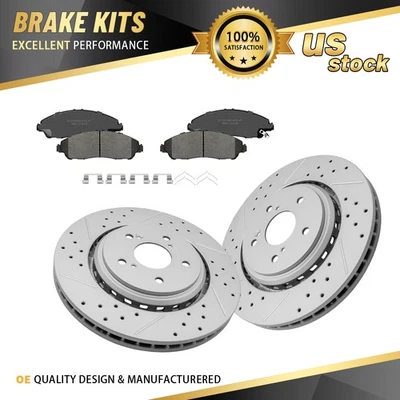 Rotores de freno delanteros perforados 320 mm + pastillas de cerámica para Acura MDX 2014 2015 2016 Foto 1 de 4