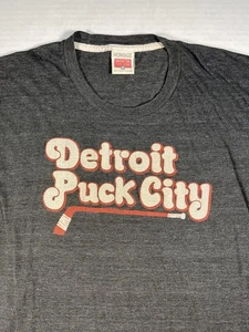 Vintage Homage Detroit Puck City T Shirt Hockey Town Red Wings Single Stitch - Picture 1 of 7