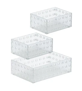 Stackable Bins - Storage for Kitchen Gadgets, Makeup & Office - 2 Small & 1 M... - Picture 1 of 4