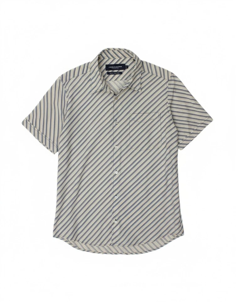 Camisa de manga corta TOM TAILOR para hombre XL algodón a rayas blancas CD15 Foto 1 de 4