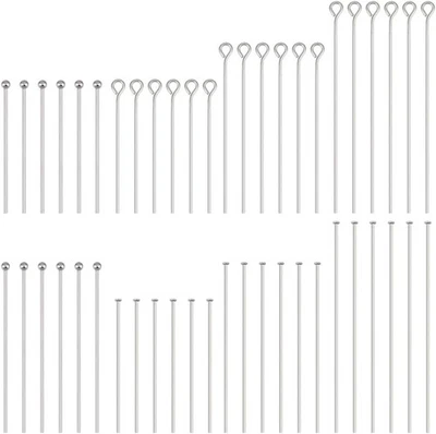 PH PandaHall 560 piezas 8 estilos 304 pasadores de ojo de acero inoxidable 30 mm 40 mm 50 mm cabeza Pi Foto 1 de 4