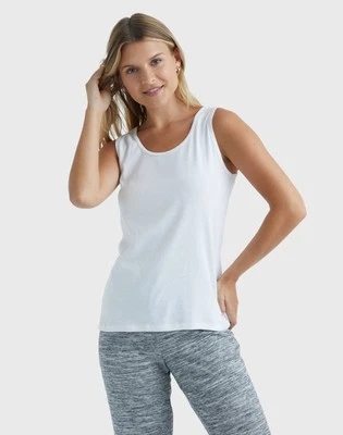 Hanes Ribbed Tank Top Women's Mini Cotton Shirt 100% pure cotton Wide Straps - Image 1 of 4