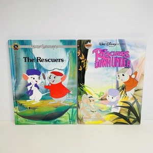 The Rescuers & Rescuers Downunder Walt Disney Classics VTG Happy Time Book x2 - Picture 1 of 24