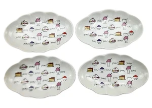 4er Set Dessertteller in Wolkenform "Yum!" Kuchen Eisbecher Herz Muster 7" - Bild 1 von 9