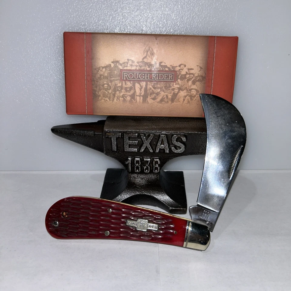 Rough Ryder Red Hawkbill Blade Folding Pocket Knife RR305 Jigged Handles - Image 1 of 1