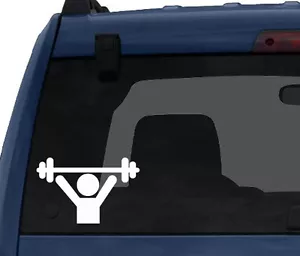 Fitness Gym Art #5 - Muscle Man Power Lifter Strongman - Car Tablet Vinyl Decal - Picture 1 of 1
