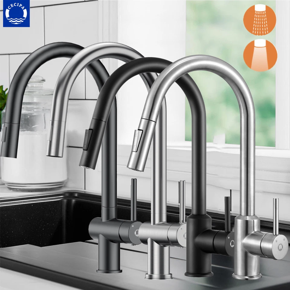 CECIPA Rubinetto cucina con doccetta estraibile rubinetto cucina lavello alta pressione