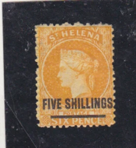 [st.helena]1868 SG 20a,Sc 24 surch.short bar 14mm,perf.11,MH heavily   t707 - Picture 1 of 3
