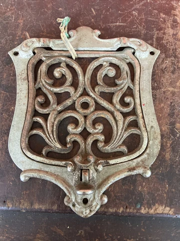 Antique Cast Iron  Wall Grate Register Cover Architectural Salvaged Door Cover
