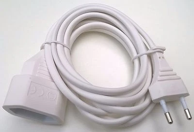 EGB EUROVERLÄNGERUNG 2m WEISS STROMKABEL EUROSTECKER EUROKUPPLUNG KABEL EUROKABEL