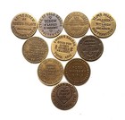 10 massive Messing Bordell Katzenhaus Haus Token Posten 1