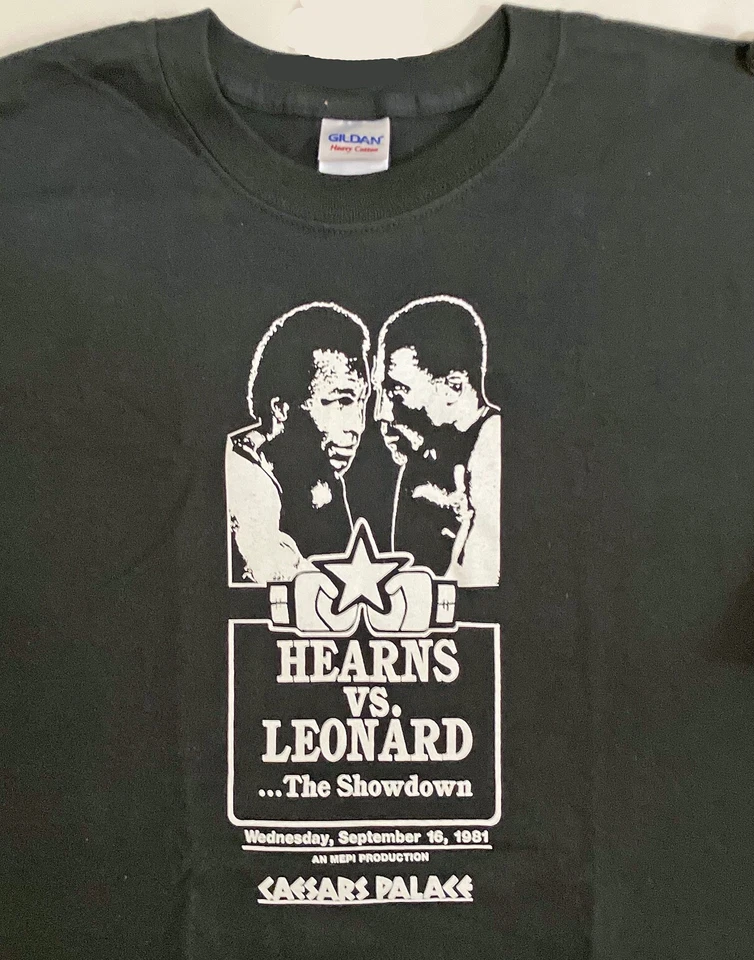 2X-Large Tommy Hearns vs. Sugar Ray Leonard Black Boxing Fight T-Shirt Brand New - Image 1 of 1