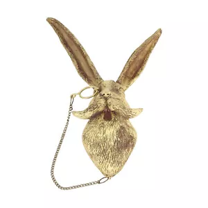 Bronzed Resin Animal Hanging Sculpture Animal Head Wall Hanging Decorations Home - Picture 1 of 6