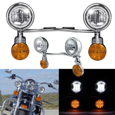 Kit de barra de luces de punto de paso para Harley Road King Classic FLHRC FLHR Fatboy FLSTF Foto 1 de 4
