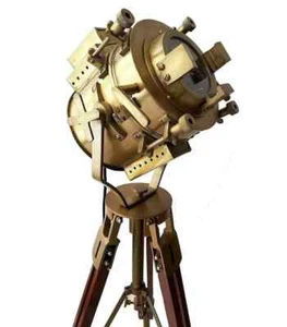 Spotlight Marine Searchlight Floor Lamp Studio Corner Decor with Wooden Tripod - Picture 1 of 7