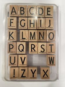 Stampin' Up Pure & Simple Alphabet upper Stamp Set 28 Stamps Retired 2003 used