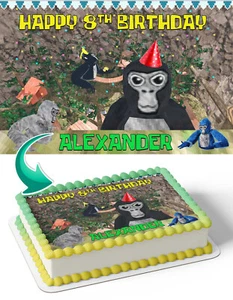 Gorilla Tag Edible Cake Topper Party Decoration Edible Image - Picture 1 of 7
