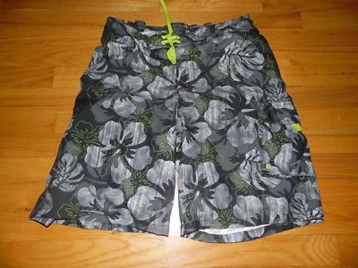 Men's JOE BOXER Swim Trunks Sz Med Gray & Green Hawaiian style EXC - Image 1 of 2