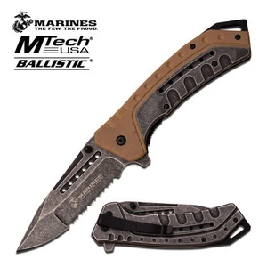 USMC SPRING ASSISTED TACTICAL POCKET KNIFE G10 HAND STONEWASH FINISH HEAVY DUTY - Picture 1 of 1