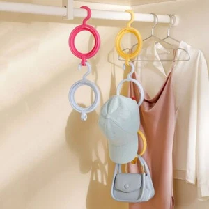 4Pcs Bright Color Baseball Cap Rack Plastic Wall Door Storage Rack Bedroom - Picture 1 of 14