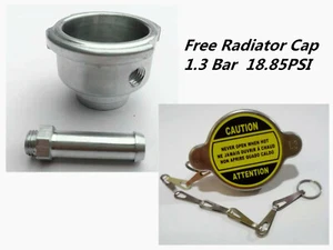 Radiator Filler Neck ID32mm & Free 1.3Bar Radiator Cap Weld on Aluminum Racing - Picture 1 of 9