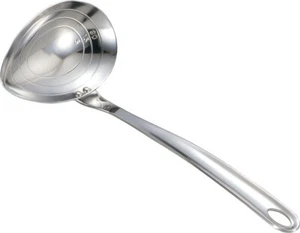 YOSHIKAWA ladle Stainless Steel Silver 25cm 4269071 With scale Made in Japan NEW - Picture 1 of 5