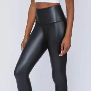Leggings XL schwarz Kunstleder super hoher Bund Knöchel 90 Grad von Reflex Neu mit Etikett - Bild 1 von 3