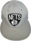 New Era 59Fifty Fitted Brooklyn Nets Hat, Cap, 7 3/8 NBA Grey/Black GUC