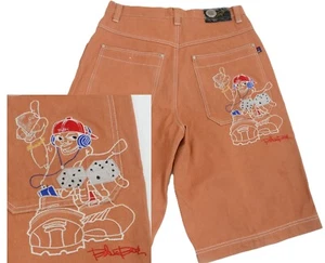 Rare! VTG 90s BLUEBOY Jean Shorts W34 L26 Skating Hip Hop Cartoon Graphic - Picture 1 of 14