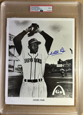 Satchel Paige  Signed Autographed 8x10 Photo. PSA Auto 9. - Image 1 of 3