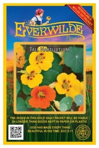 1 Oz Mixed Nasturtium Wildflower Seeds - Everwilde Farms Mylar Seed Packet - Picture 1 of 3