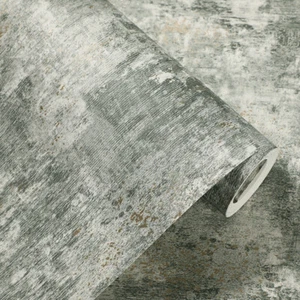 Distressed Stone Wallpaper Metallic Textured Concrete Cove Green Wall.Coverings. - Picture 1 of 47