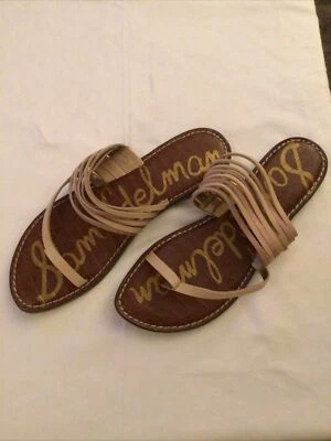 Chanclas Sam Edelman para mujer talla 10 cuero desgaste extremadamente ligero. Bronceado claro.�� Foto 1 de 4