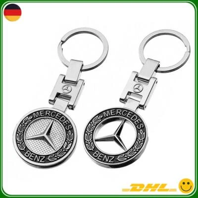 MERCEDES-BENZ 2Stk 3D Schlüsselanhänger Für Mercedes Benz AMG MetallSchlüsselbund Stern Emblem