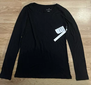 Top Caslon Mujer Tejido Suave Manga Larga Negro Talla S NUEVO - Imagen 1 de 3