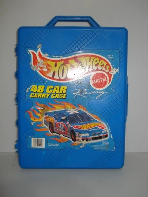 Vintage Mattel Tara Hot Wheels Blue Hard 48 Car Carry Case - Matchbox HW & More - Image 1 of 4