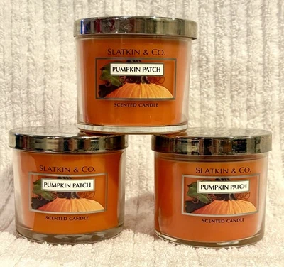 Bath & Body Works Slatkin & Co PUMPKIN PATCH 1 vela pavio (conjunto de 3) 4 oz - Imagem 1 de 4