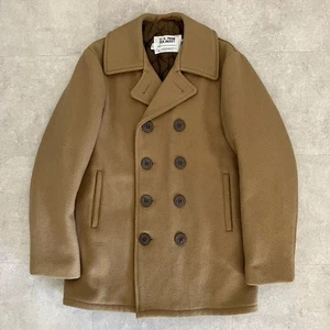 Schott Pea Coat Jacket U.S.740N Made in USA Wool Men's Beige Size 38 Pre-Owned - Picture 1 of 7