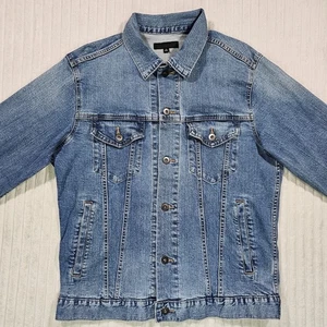 Chaqueta de mezclilla Uniqlo para hombre GRANDE azul lavado oscuro estilo camionero tipo III - Imagen 1 de 9